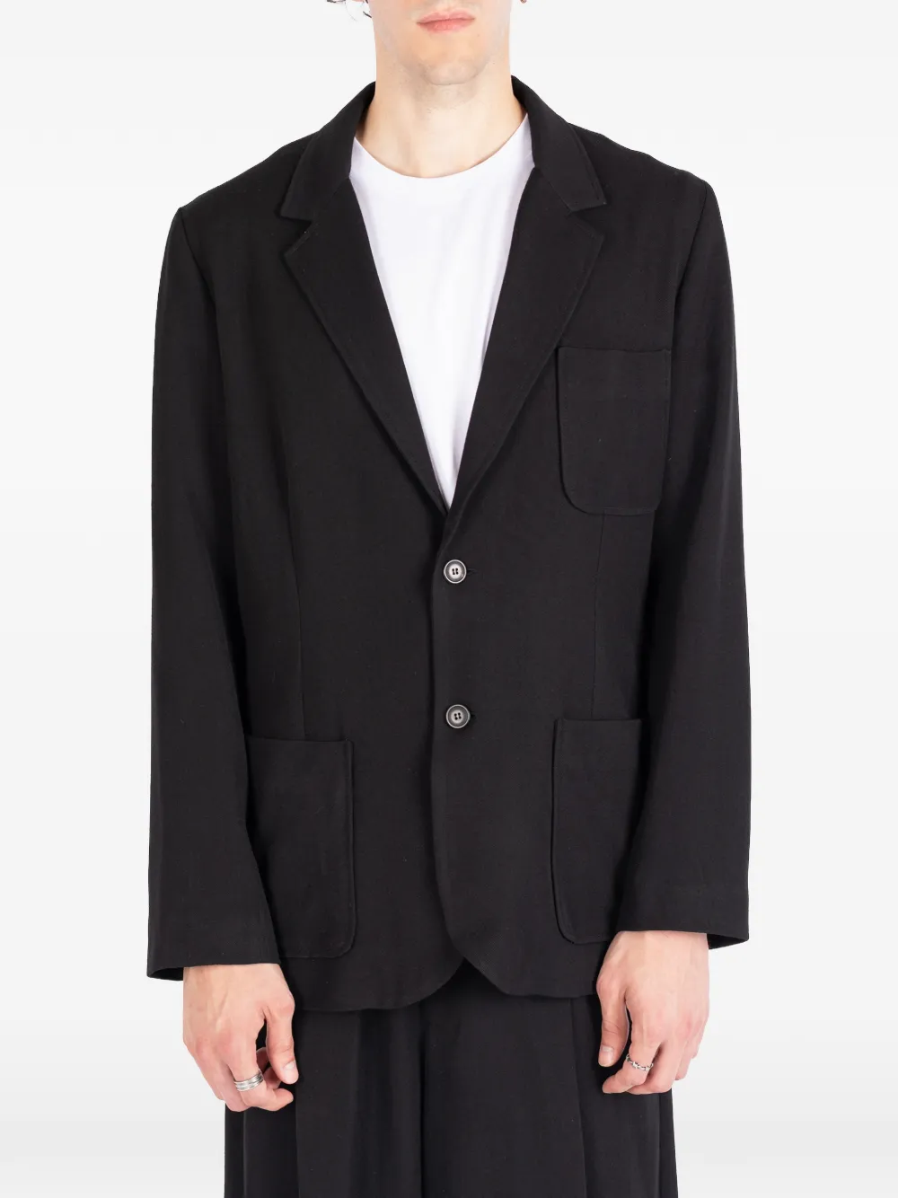 Société Anonyme Granpa notch-lapel cotton blazer - Schwarz