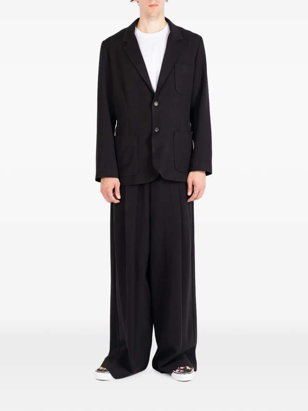 Société Anonyme Granpa katoenen blazer met gekerfde revers Zwart