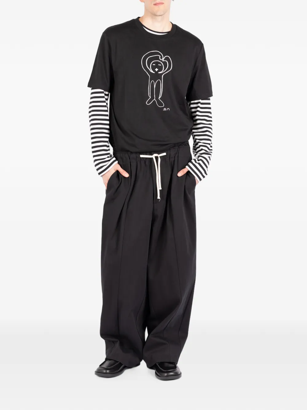 Société Anonyme Helsinki pleated drawstring-waist trousers Zwart