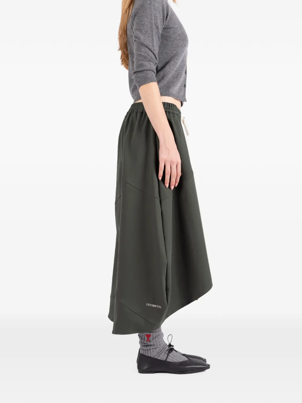 Société Anonyme Bunka asymmetrische maxi-rok met trekkoord Groen