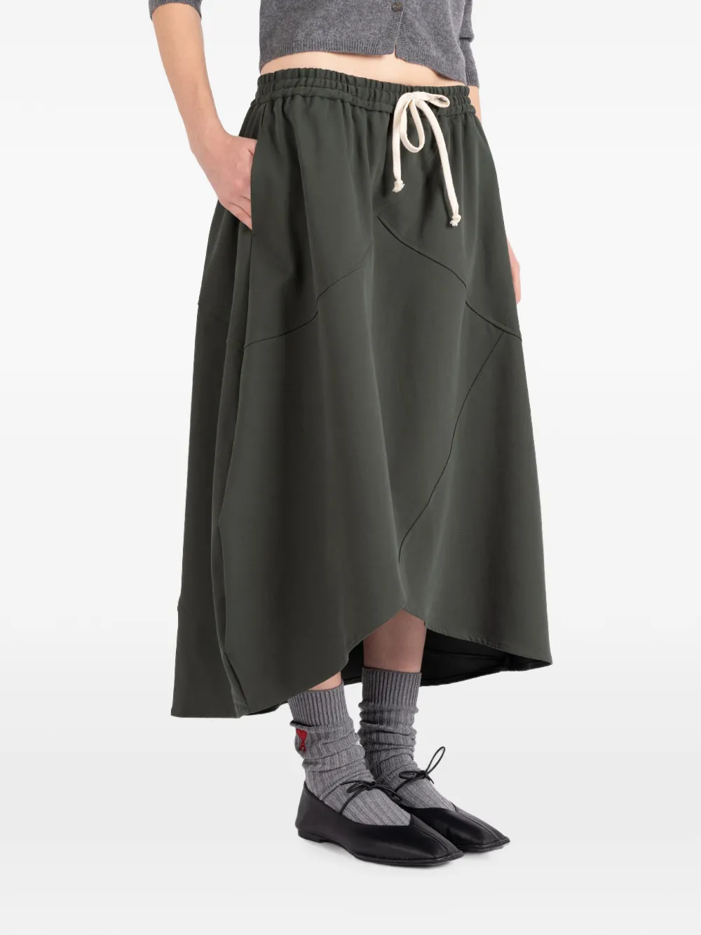 Société Anonyme Bunka asymmetrische maxi-rok met trekkoord Groen
