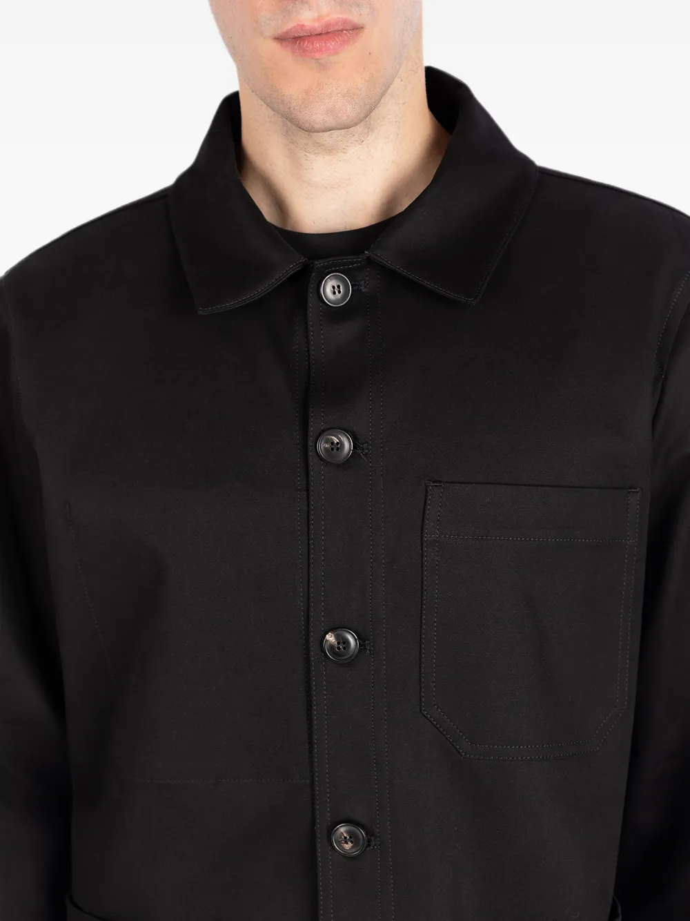 Société Anonyme Shirtjack met opgestikte zak Zwart
