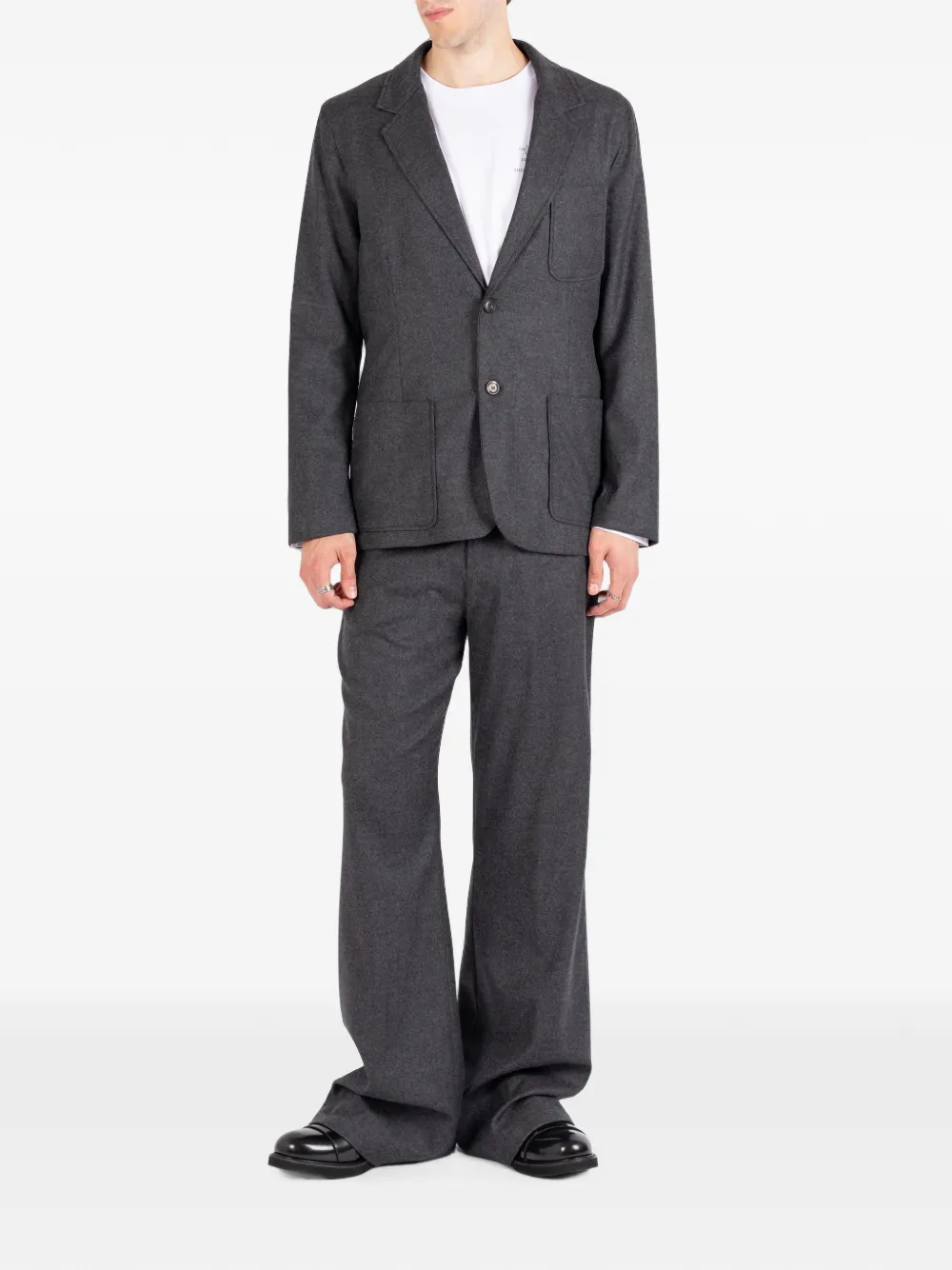 Société Anonyme Wollen blazer met gekerfde revers Grijs