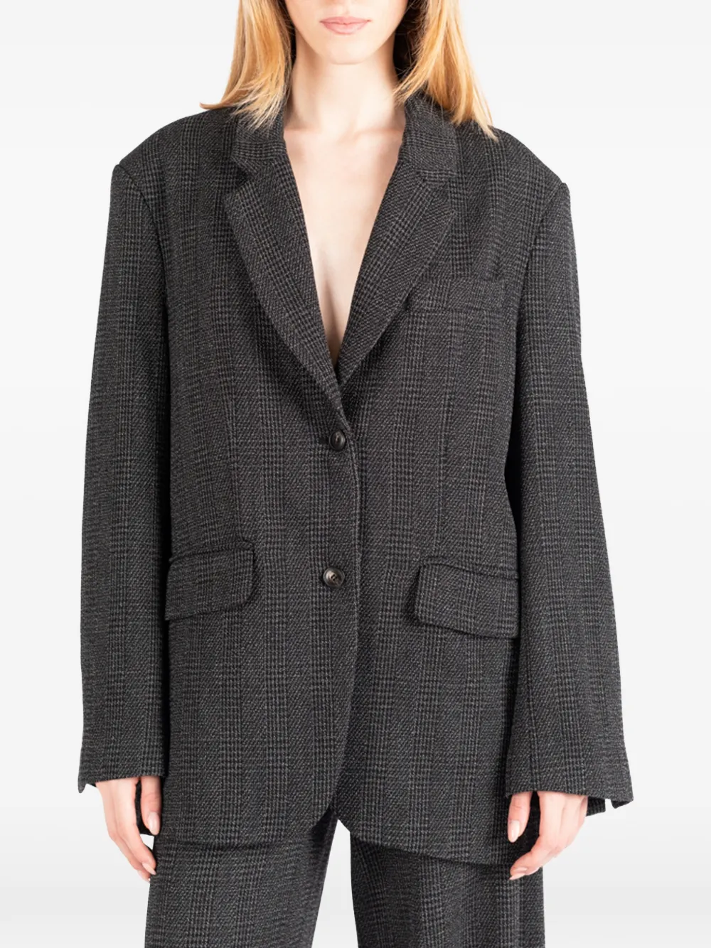 Société Anonyme Berry checked wool jacket - Grau