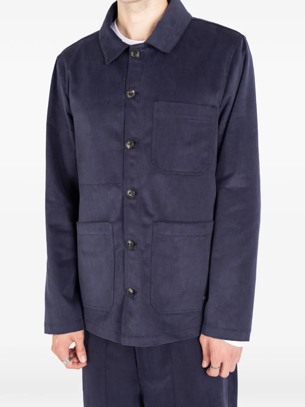 Société Anonyme Button-up katoenen cargo shirtjack Blauw