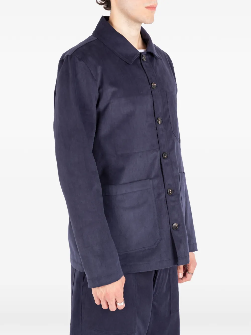 Société Anonyme Button-up katoenen cargo shirtjack Blauw