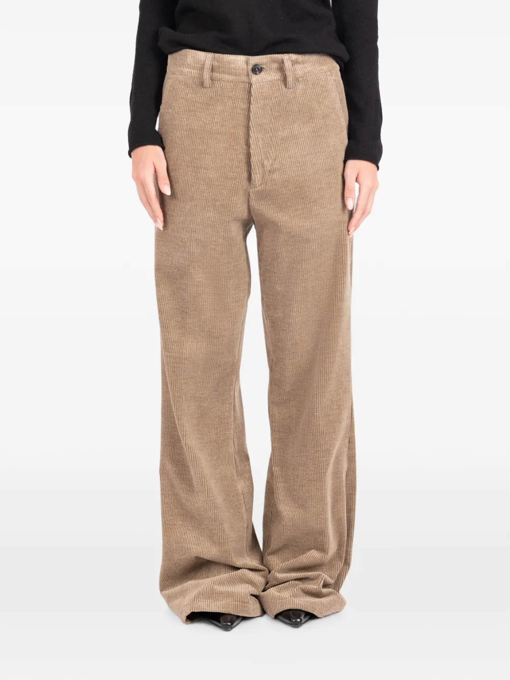 Société Anonyme Ribfluwelen broek met wijde pijpen Bruin