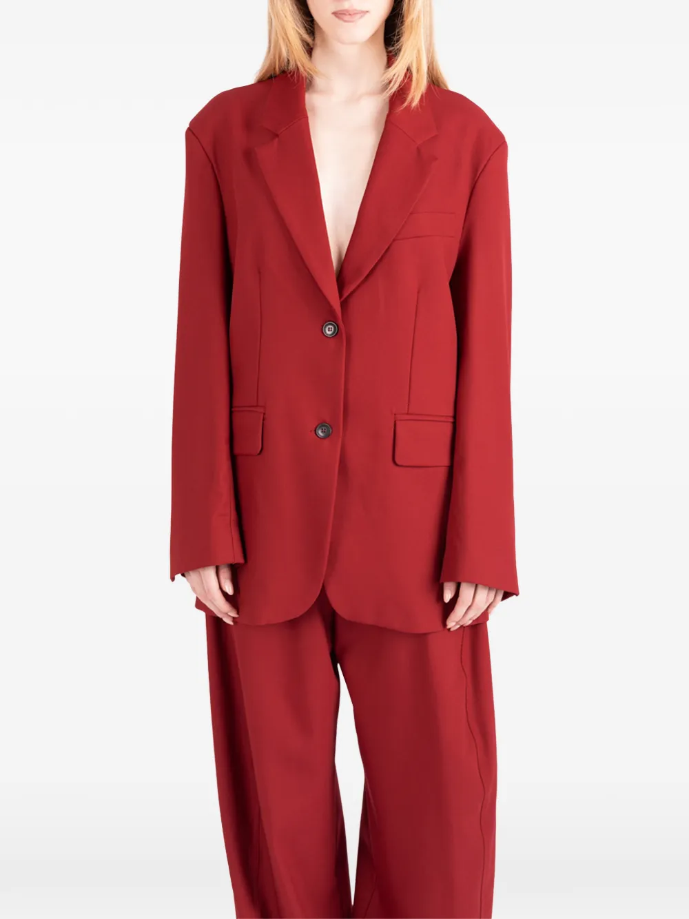 Société Anonyme Berry jack met gekerfde revers Rood