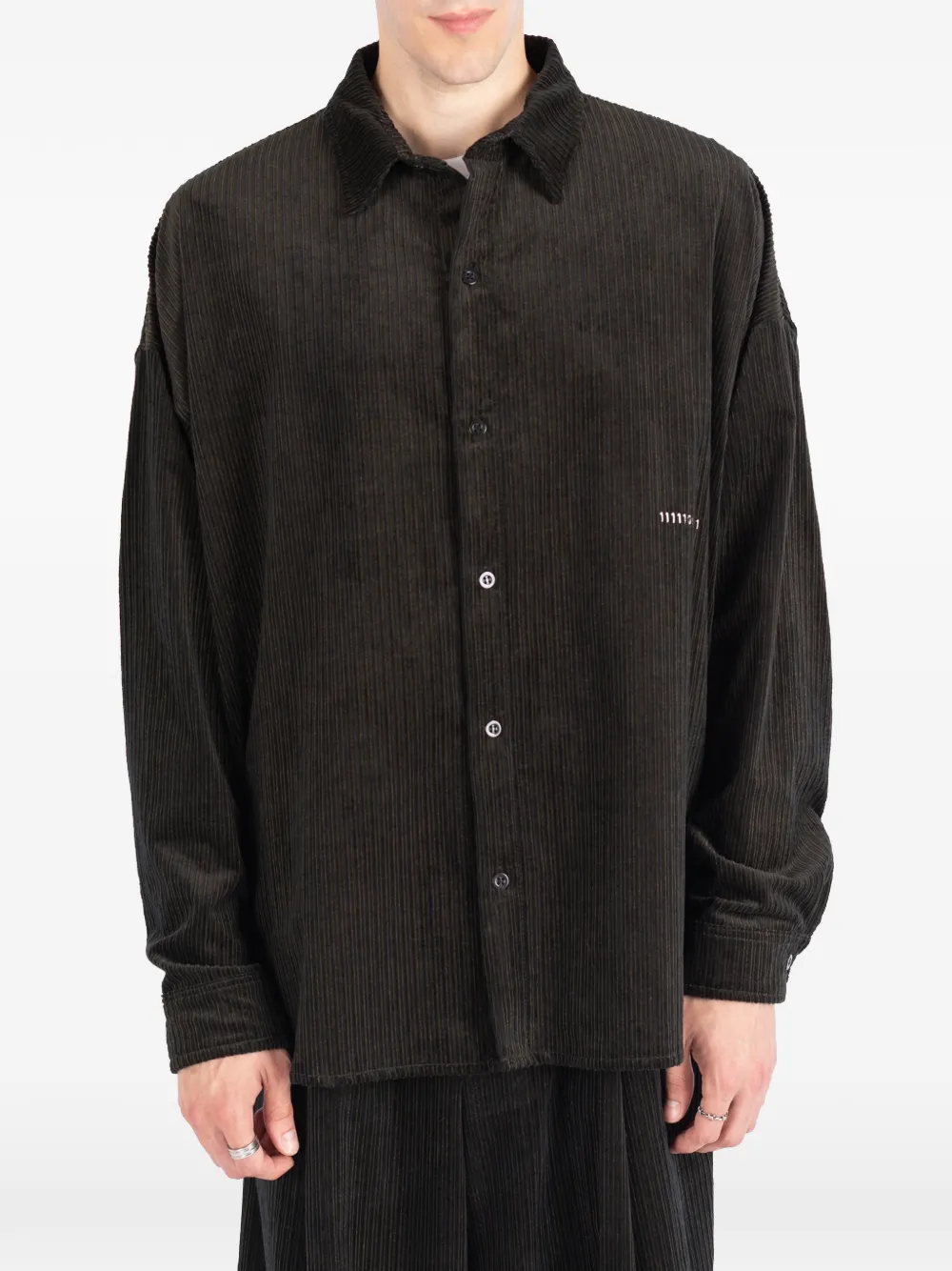Société Anonyme Oversized shirt met ribfluwelen effect Groen
