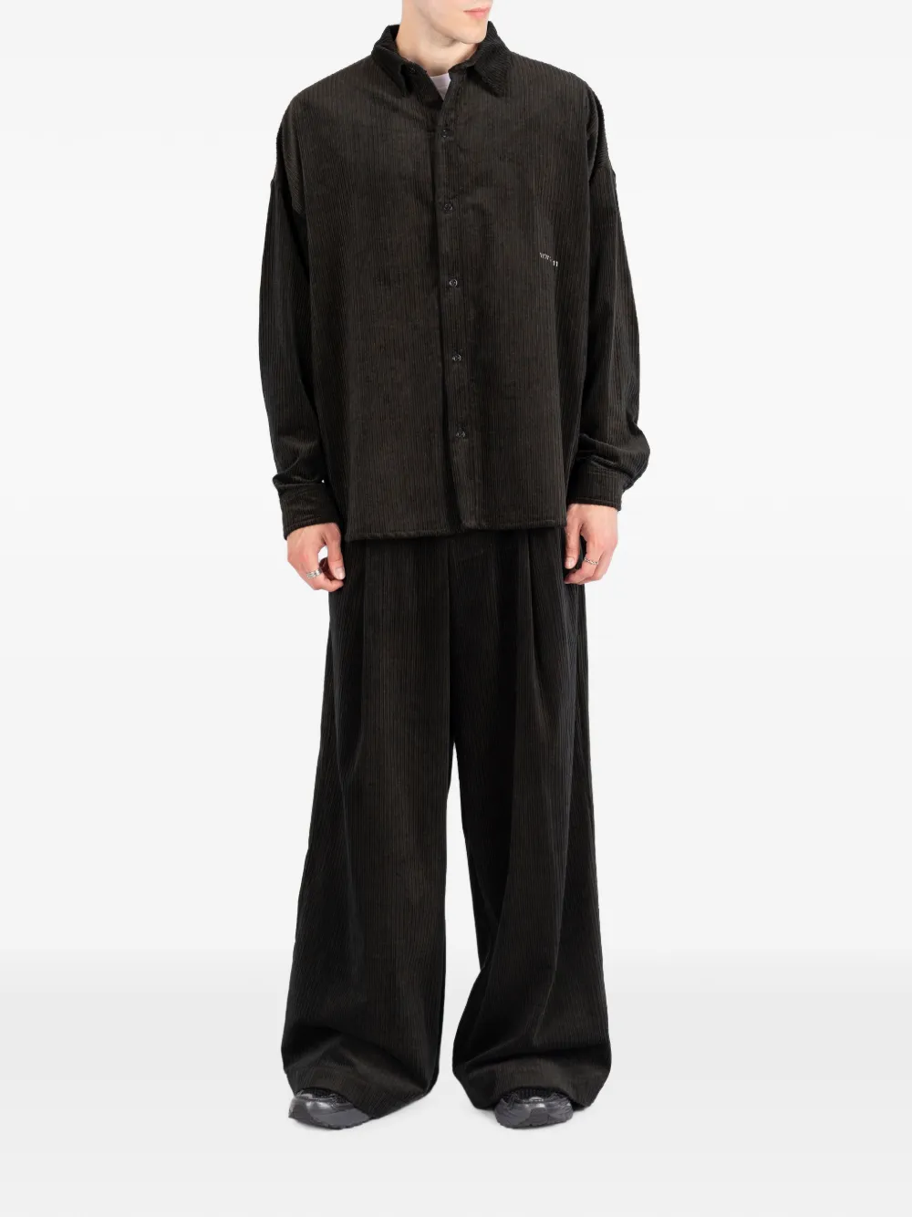 Société Anonyme Oversized shirt met ribfluwelen effect Groen