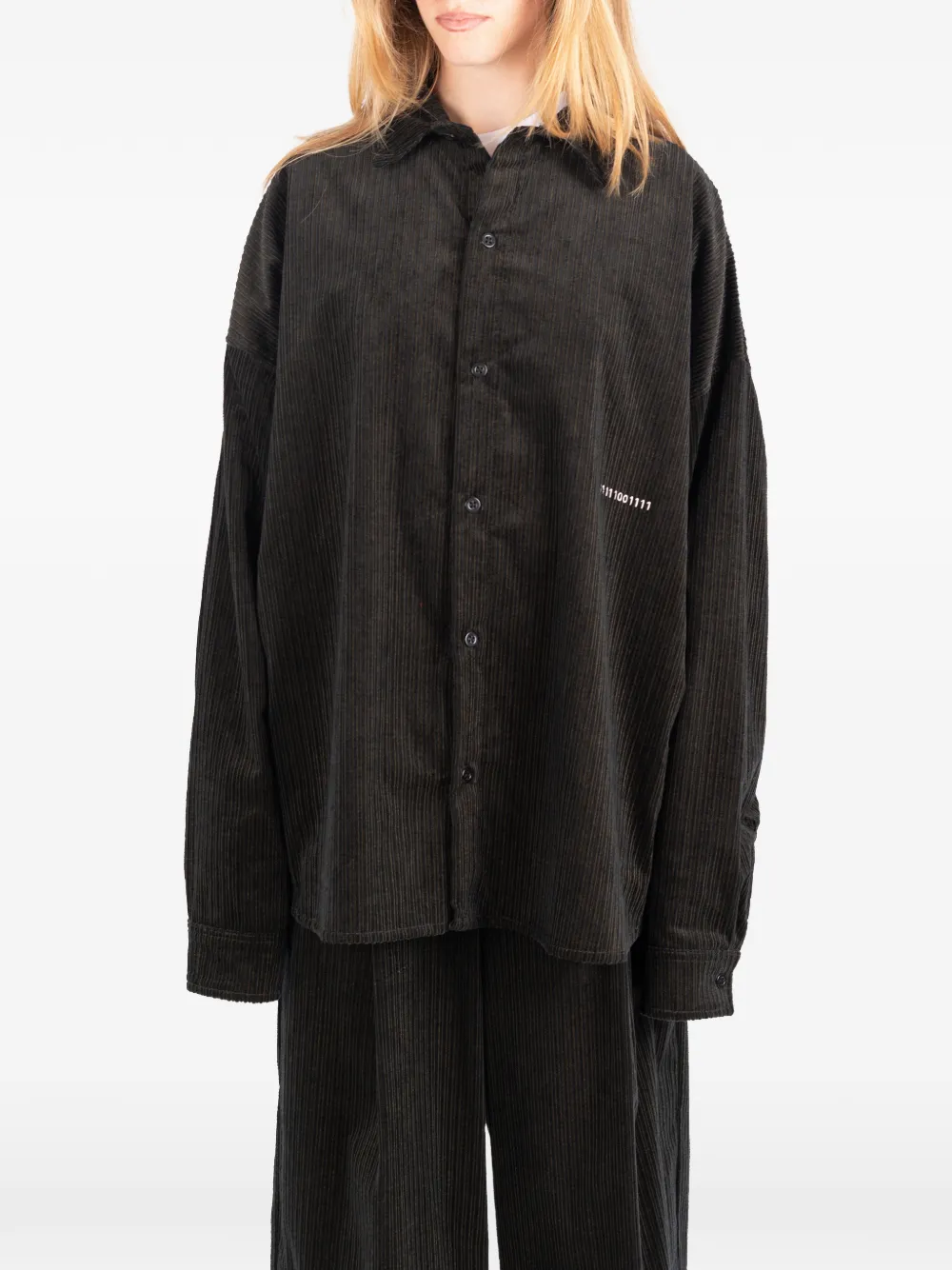 Société Anonyme Oversized shirt met ribfluwelen effect Groen