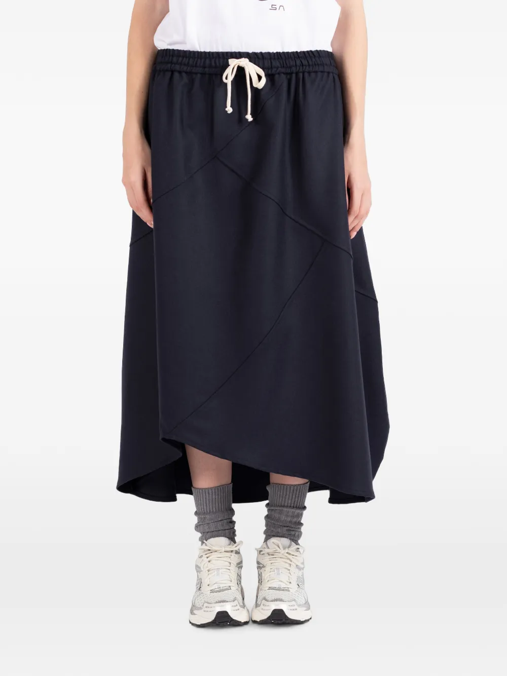 Société Anonyme Bunka asymmetric panelled midi skirt - Blau