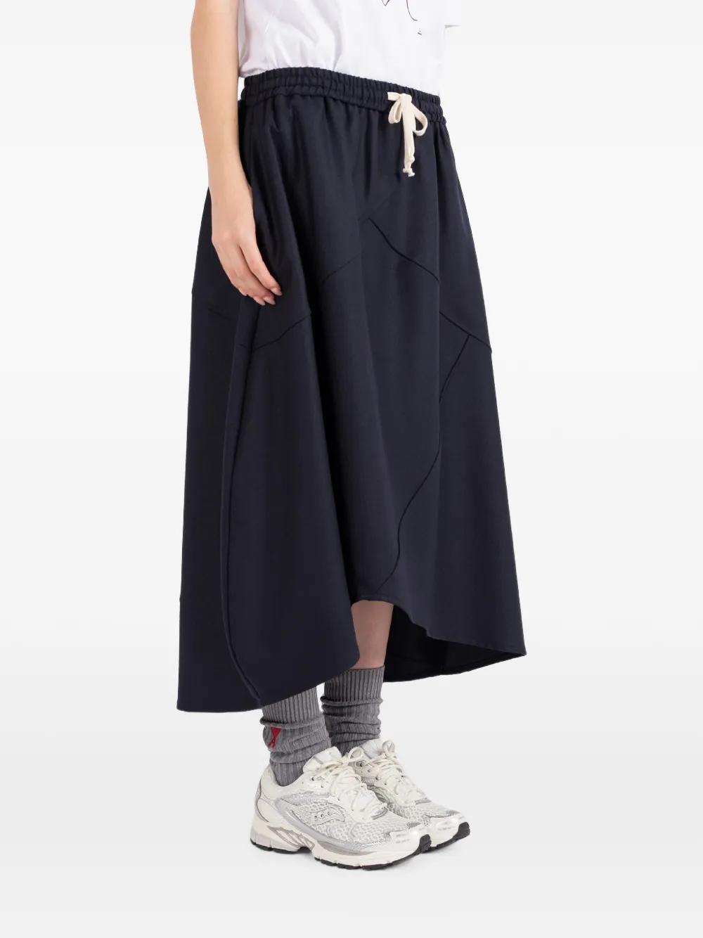 Société Anonyme Bunka midi-rok met asymmetrische vlakken Blauw