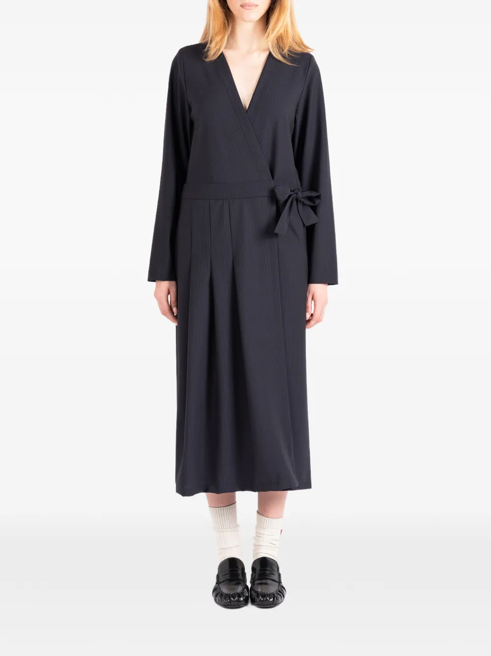 Société Anonyme Jap pleated wrap-style midi dress - Blau
