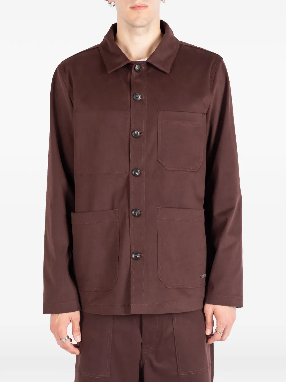 Société Anonyme patch-pocket cotton jacket - Braun