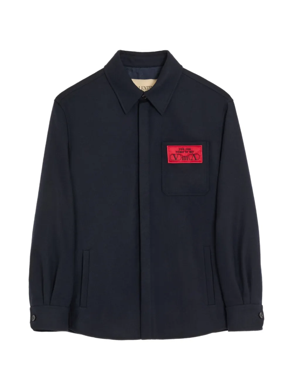Valentino Garavani Wollen shirtjack met logopatch Blauw