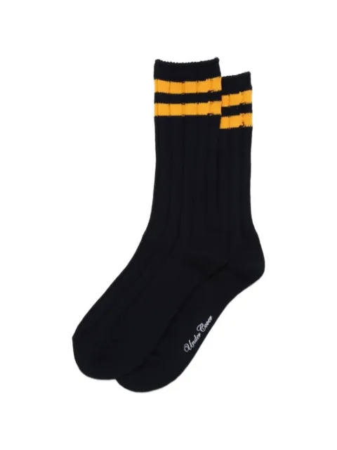 Undercover ribbed-knit striped socks