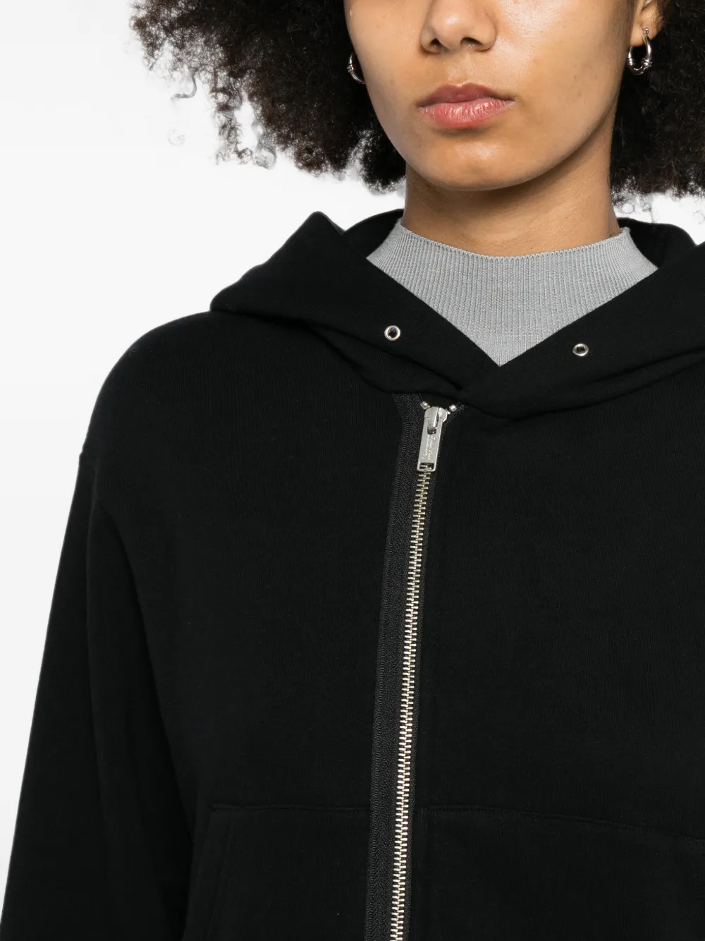 Undercover Hoodie met gelaagd effect en rits Zwart