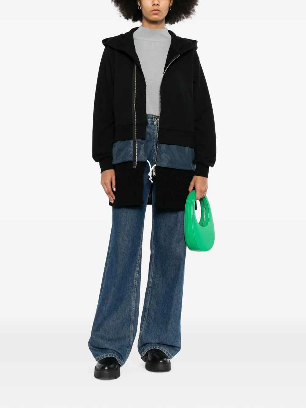 Undercover Hoodie met gelaagd effect en rits Zwart