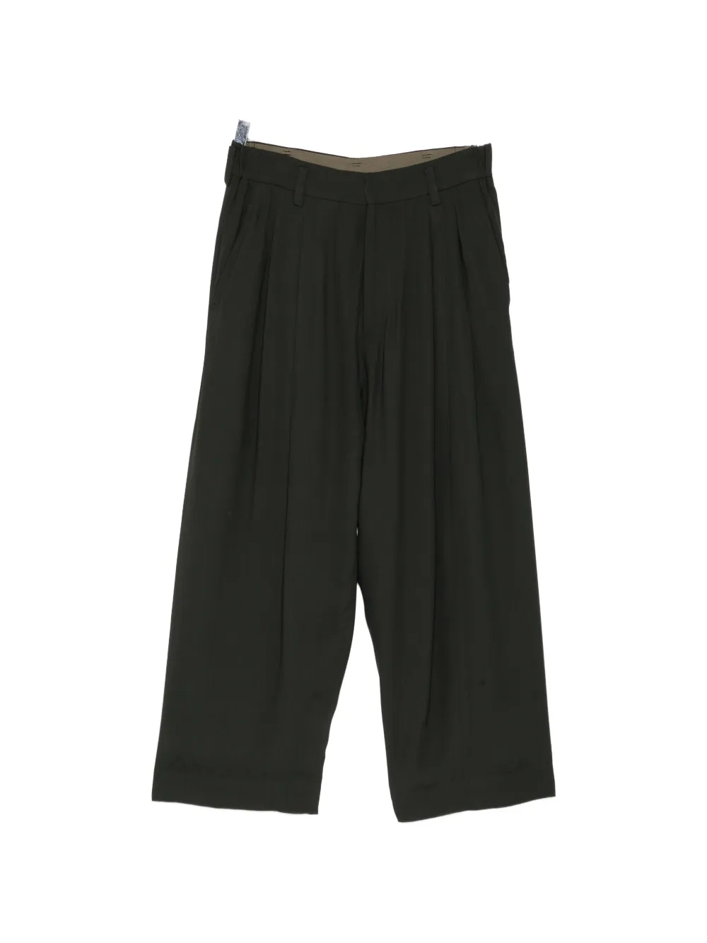 Ziggy Chen pleated-detail belt-loops trousers - Grün