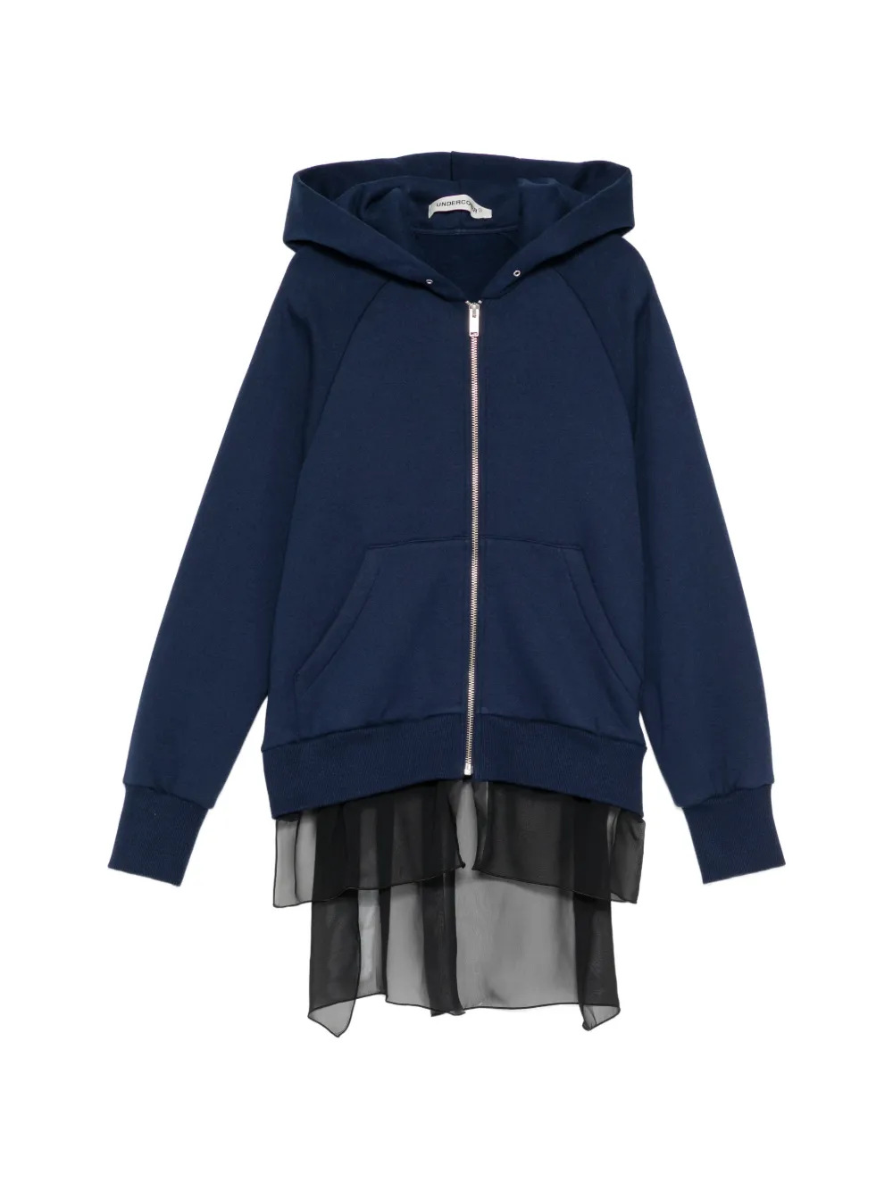 Undercover layered-design zip-up hoodie