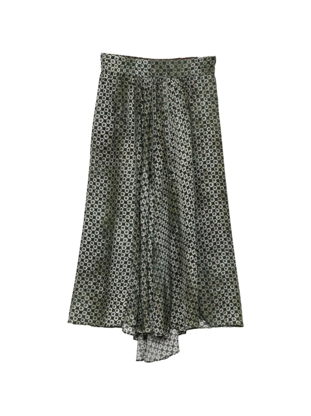 Ziggy Chen geometric-print wide-leg trousers - Grün