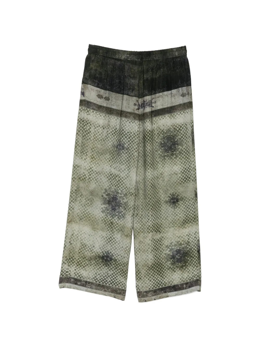 Ziggy Chen Broek met trekkoord en patroon Groen