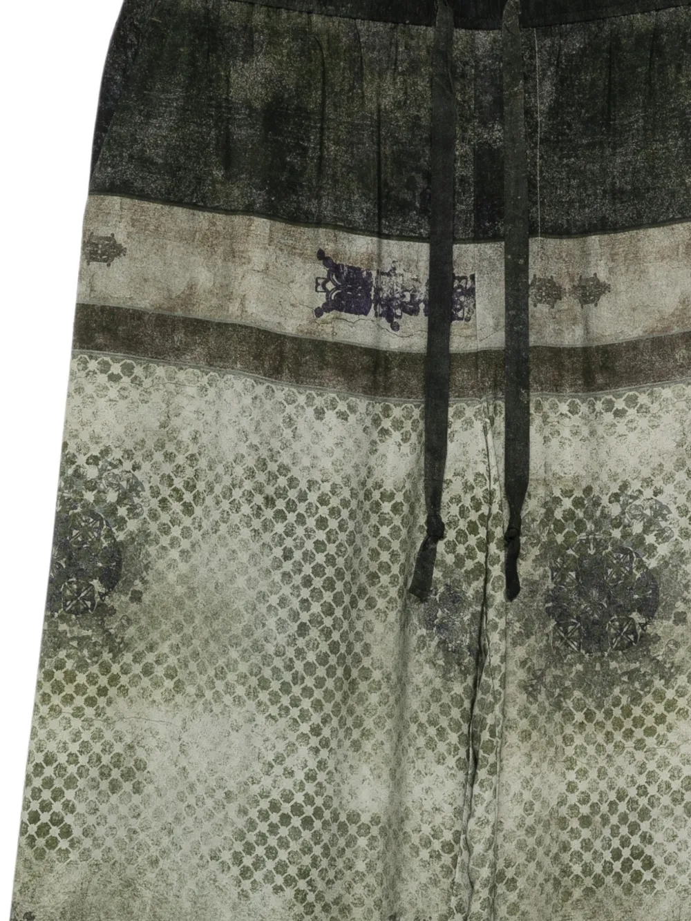 Ziggy Chen Broek met trekkoord en patroon Groen
