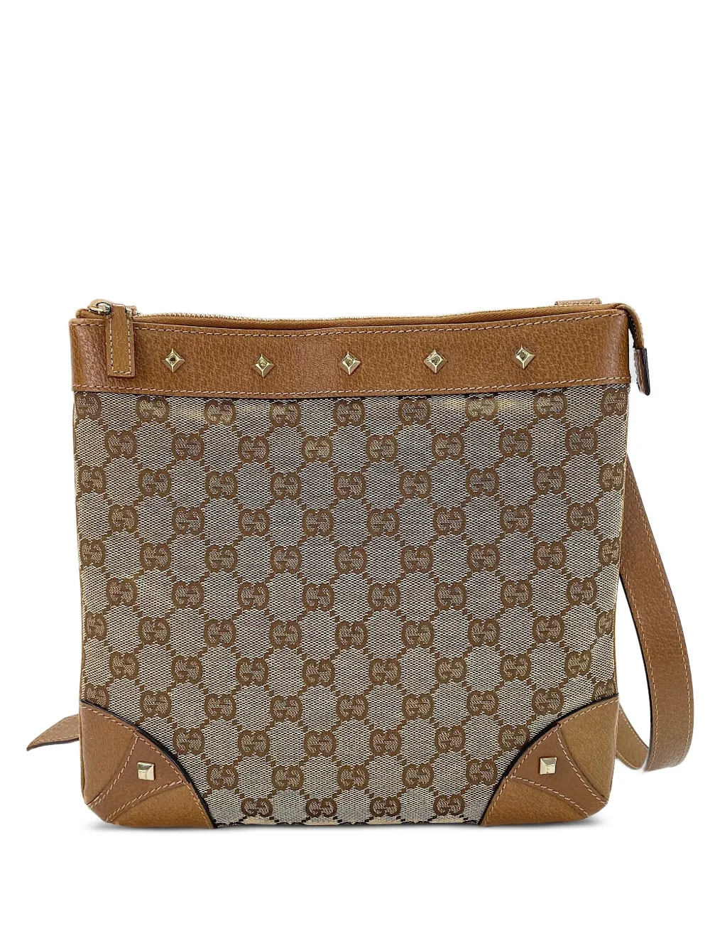 Gucci Pre-Owned 2000s GG canvas studded shoulder bag - Brown