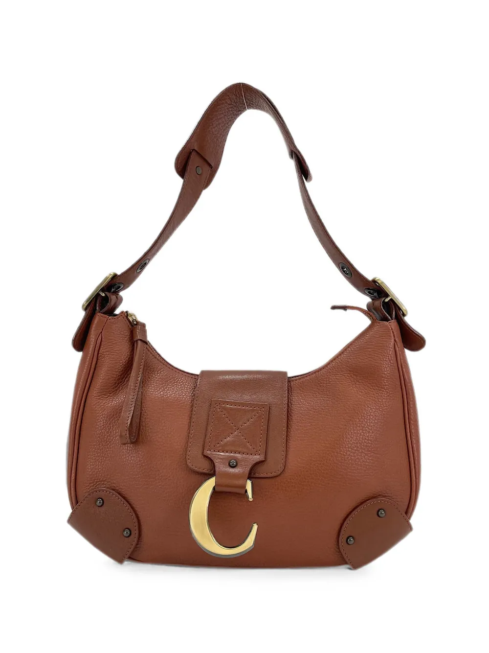 Chloé Pre-Owned 2003-2007 C-logo shoulder bag - Brown