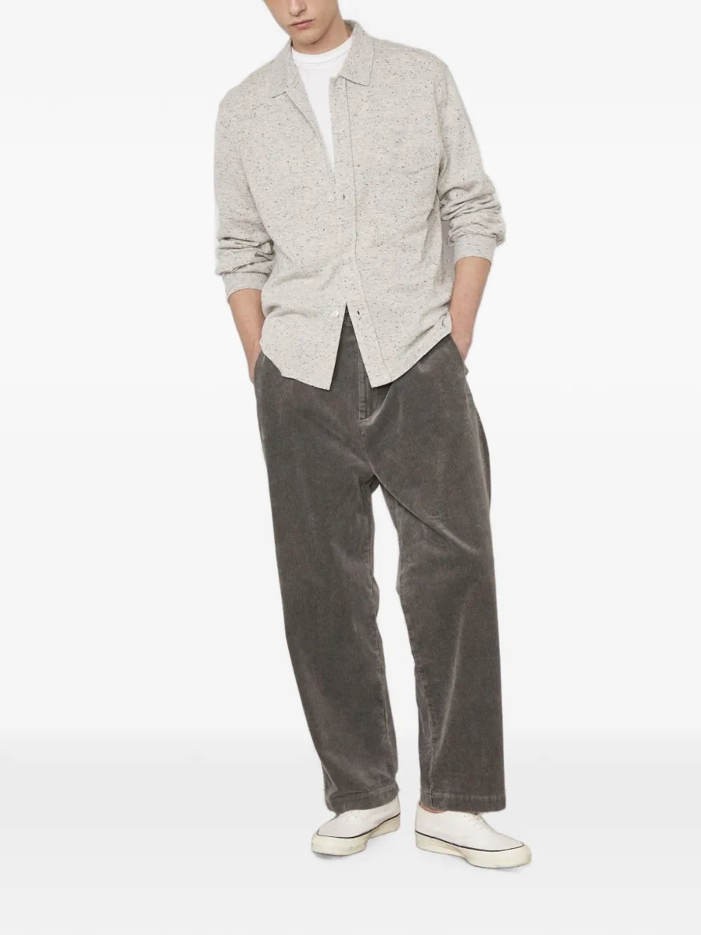Officine Generale Marl gebreide trui met knopen Beige