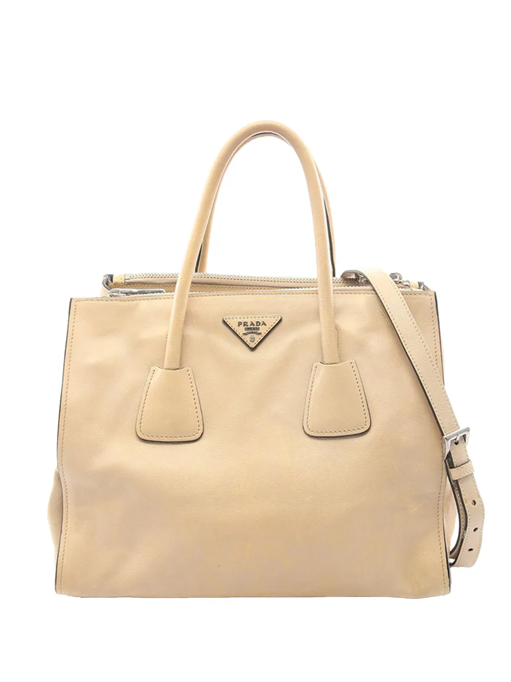 Prada Pre-Owned Borsa a tracolla City Calf con doppia zip 2010-2026 - Toni neutri