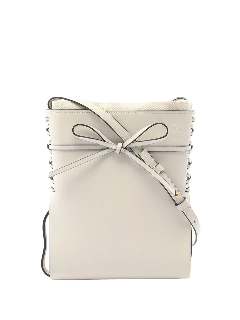 Loewe Pre-Owned 2010-2026 Leather Ikebana crossbody bag - White