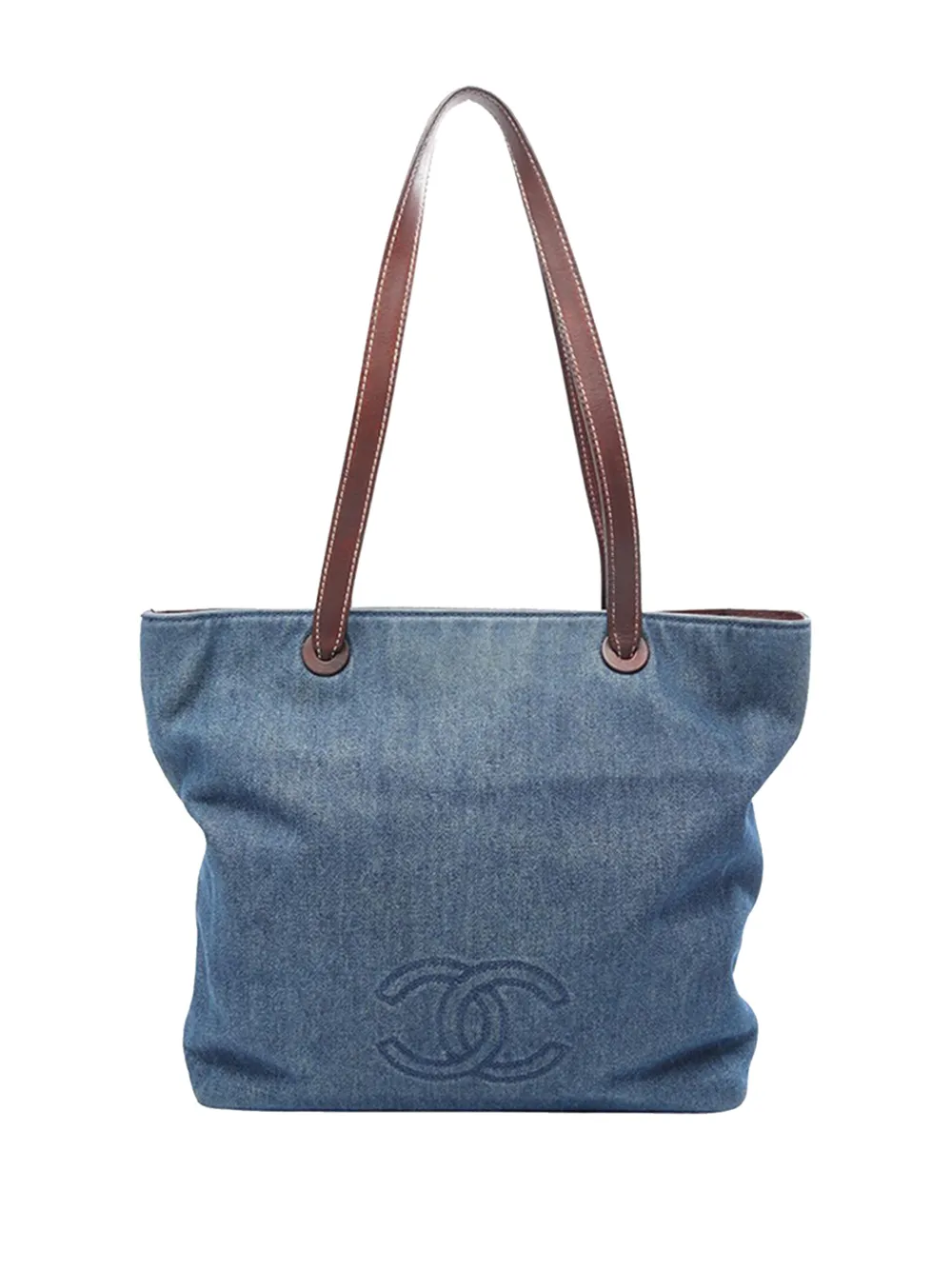 CHANEL Pre-Owned 1997-1999 CC Denim tote bag - Blue