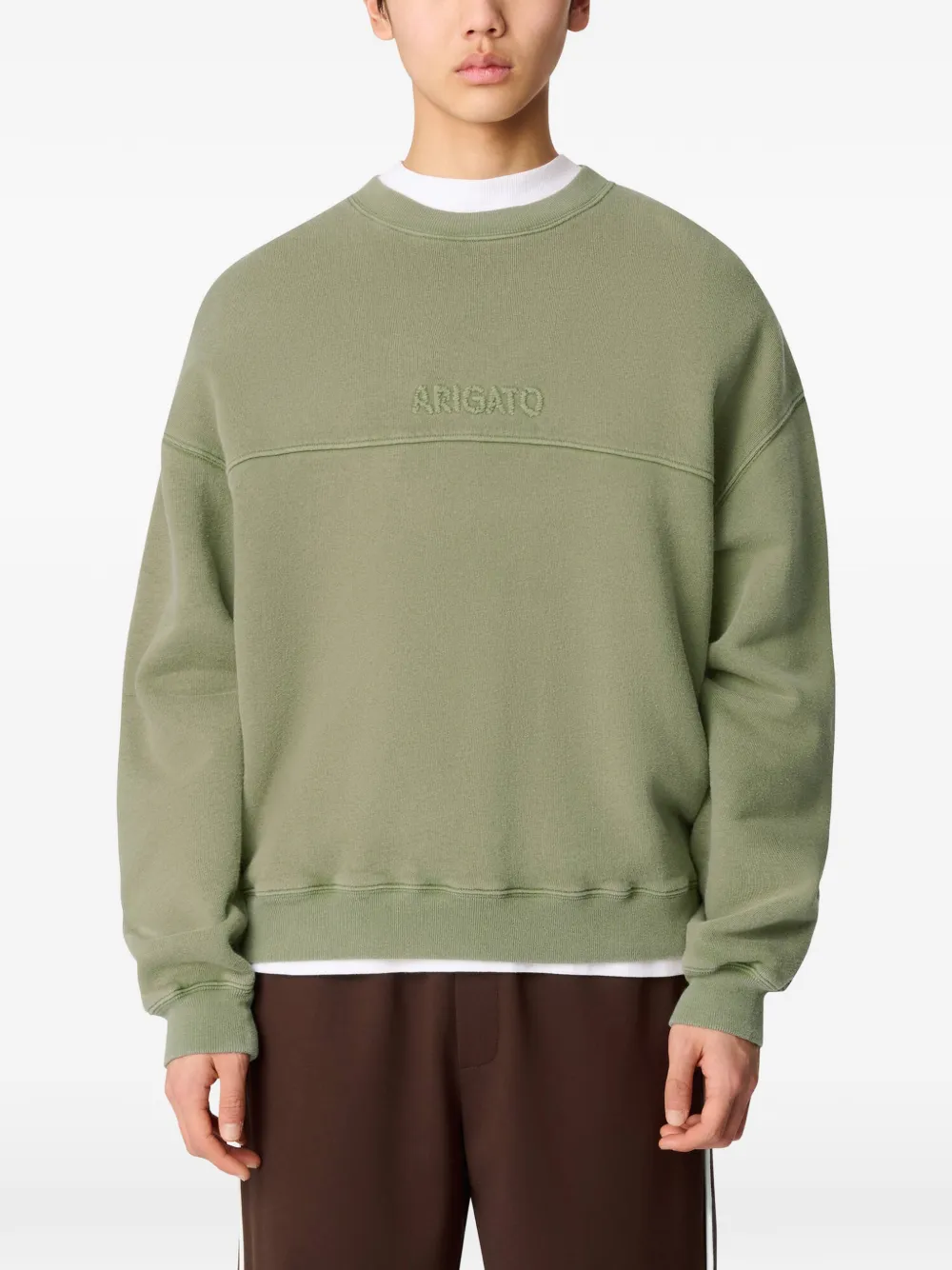 Axel Arigato Gens logo-embroidered washed sweater Groen