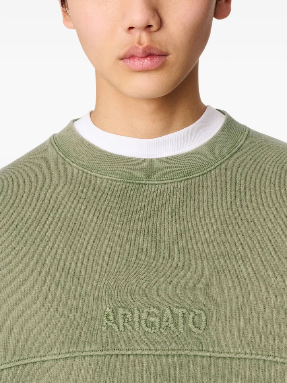 Axel Arigato Gens logo-embroidered washed sweater Groen