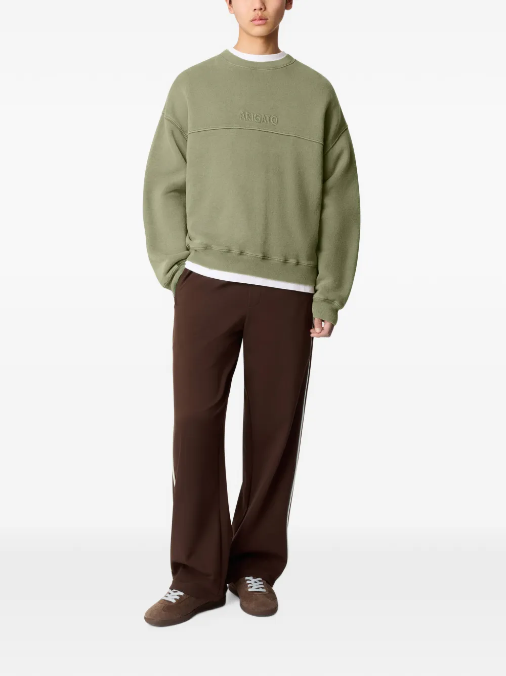 Axel Arigato Gens logo-embroidered washed sweater Groen