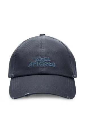 Alexander Wang Unisex Logo Sticker Cap In Distressed Cotton Twill