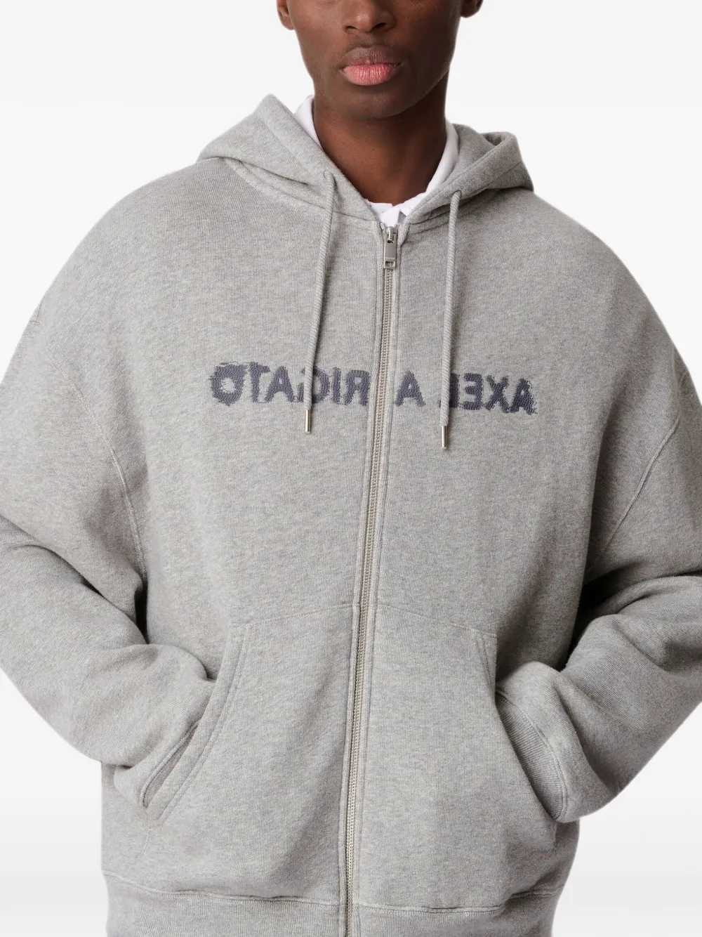 Axel Arigato Rhys hoodie met rits en geborduurd logo Grijs