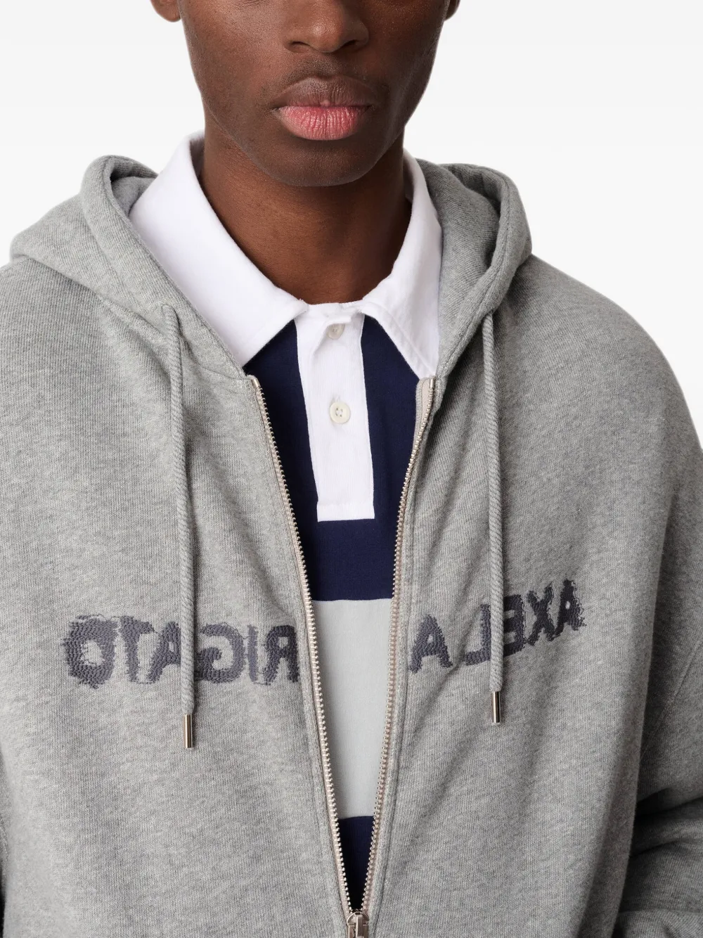 Axel Arigato Rhys hoodie met rits en geborduurd logo Grijs