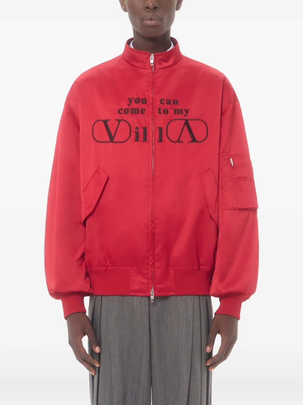 Valentino Garavani Bomberjack met geborduurd VLogo Rood