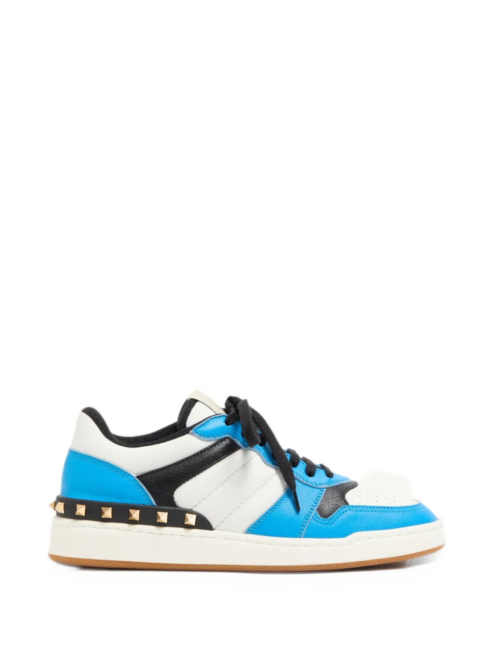 Valentino Garavani Freedots two-tone sneakers in kidskin and nappa calfskin with studs detail - White