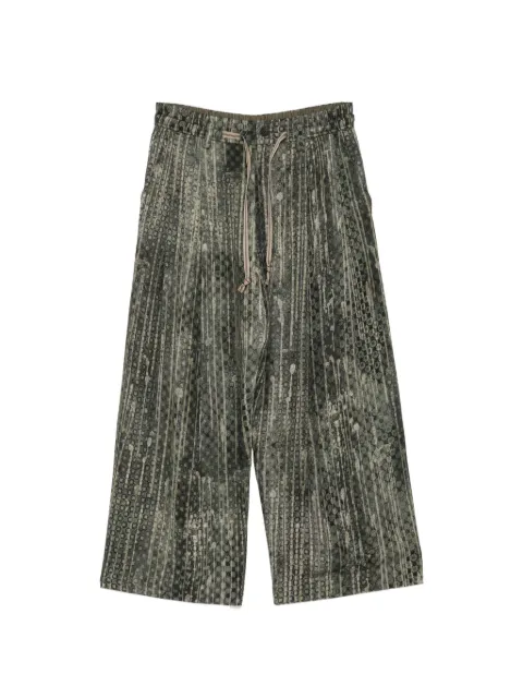 Ziggy Chen patterned drawstring trousers