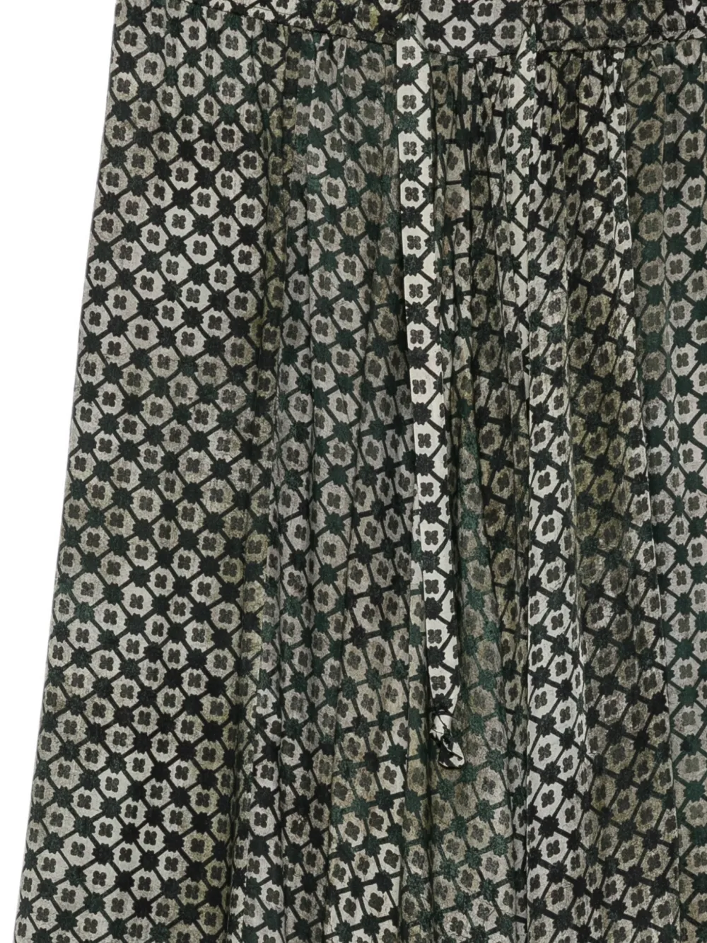 Ziggy Chen Rok met geometrische print en trekkoord Groen
