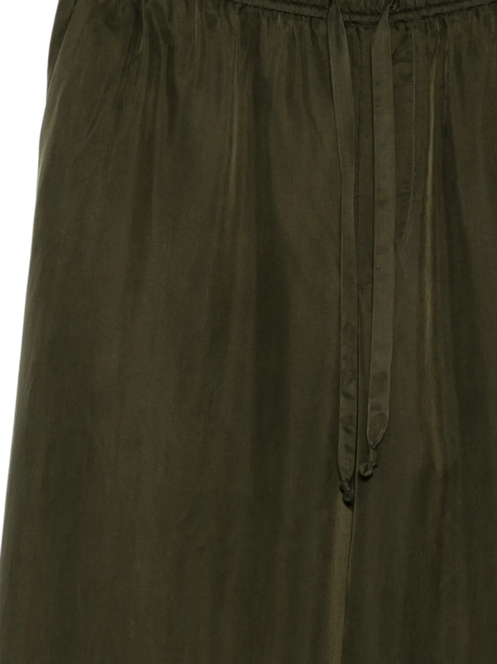 Ziggy Chen Broek met trekkoordtaille en wijde pijpen Groen