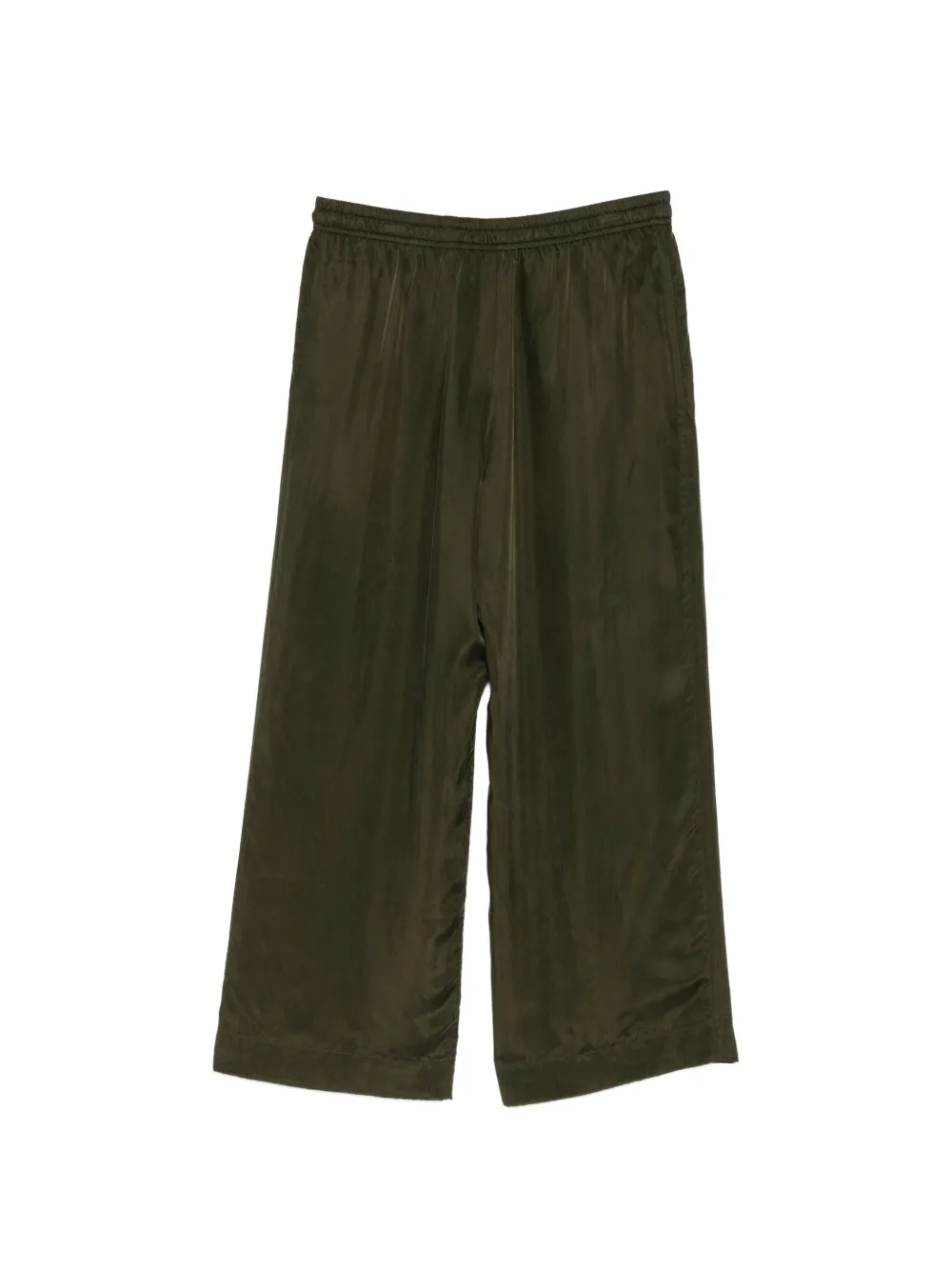 Ziggy Chen Broek met trekkoordtaille en wijde pijpen Groen