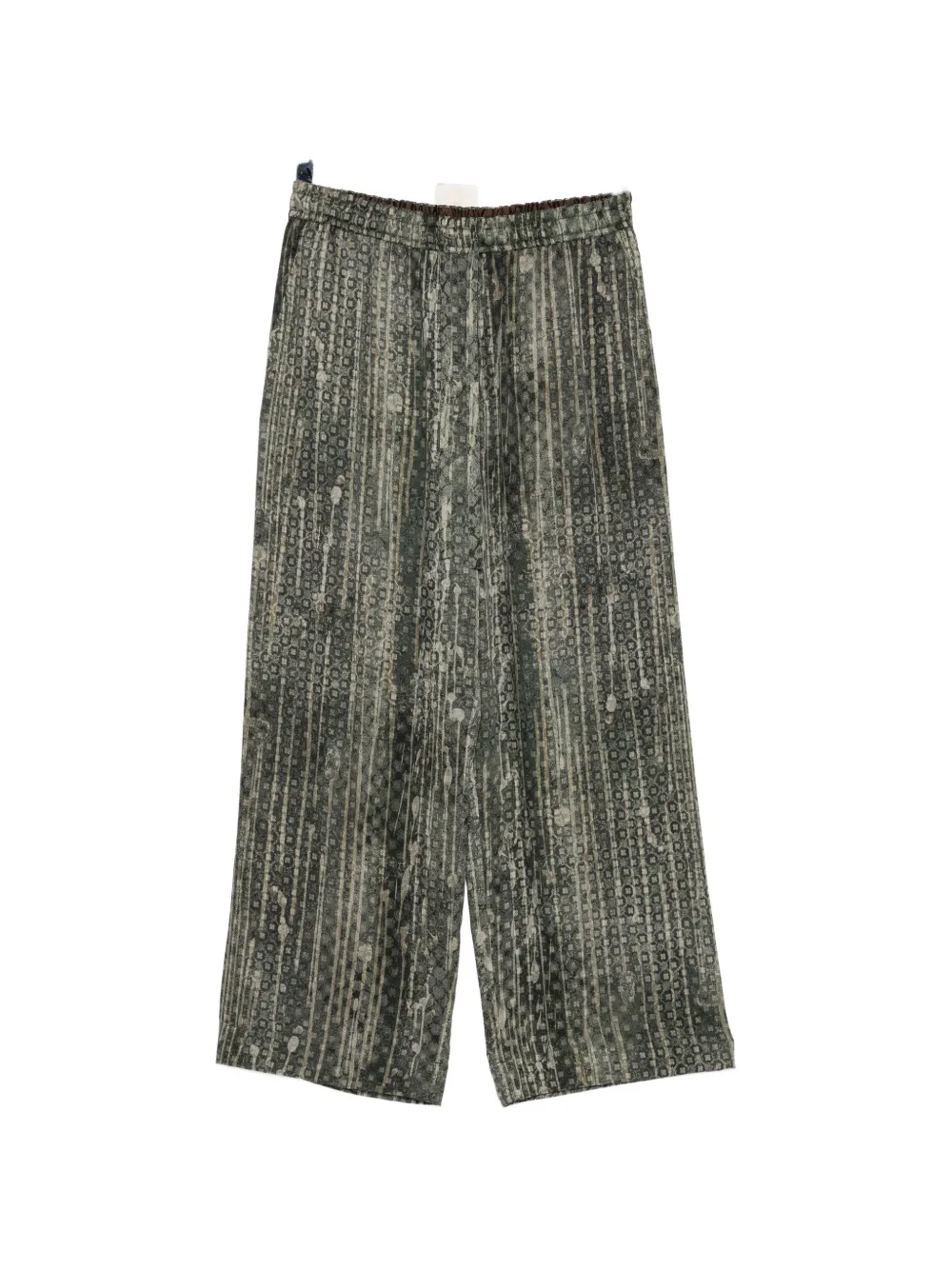 Ziggy Chen abstract-print drawstring trousers - Grün
