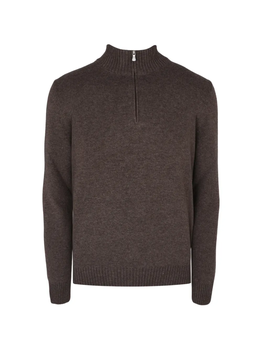 Gran Sasso Pullover mit kurzem Reißverschluss - Braun
