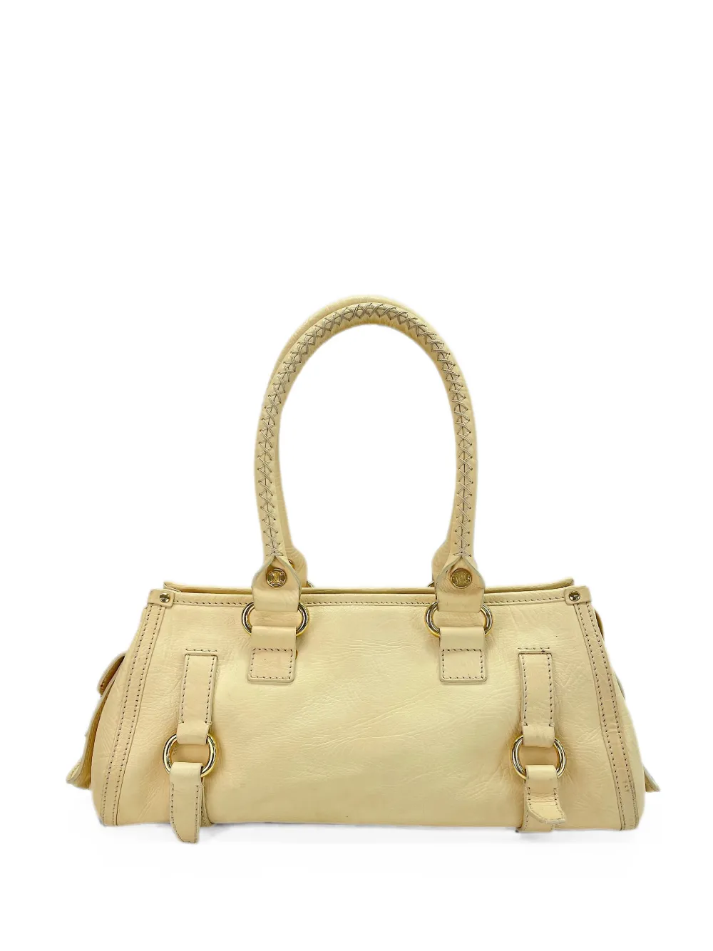 Celine Pre-Owned 2000s whipstitch-trim shoulder bag - Neutrals