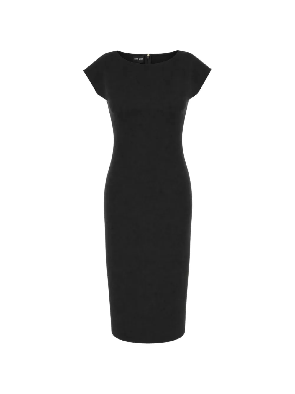 Giorgio Armani cap-sleeve rear-slit misi dress - Nero